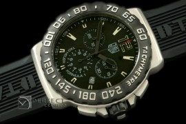TGF1-01032 Formula 1 SS/RU Blk/Blk Swiss Eta Quartz Chrono