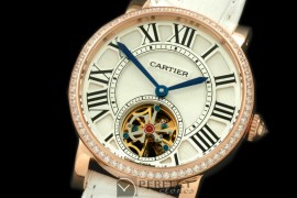 CARDC01031D Ronde de Cartier Tourbillon RG/LE White Asian 2813