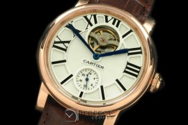 CARDC10086 Ronde de Cartier Tourbillon RG/LE White Asian 2813