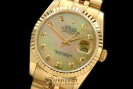 RDJMF00226 SS/YG Jubilee MOP Gold Diamond Swiss Eta 2836-2