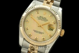RDJMT00226 SS/YG Jubilee MOP Gold Diamond Swiss Eta 2836-2