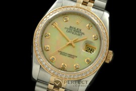 RDJMT00226D SS/YG Jubilee MOP Gold Diamond Swiss Eta 2836-2