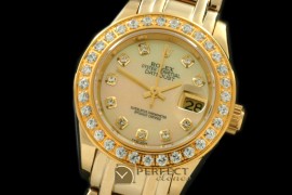 RLMPLS01226 YG Diam Bez MOP Gold Diamond Swiss Eta 2671-2