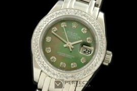 RLMPLS01325 SS Double Diiam Bez MOP Green Diamond Swiss Eta 267