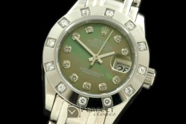 RLMPLS01125 SS 12 Diam Bez MOP Green Diamond Swiss Eta 2671-2