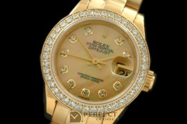RDJLF00426D YG President MOP Green Diamond Swiss Eta 2671-2