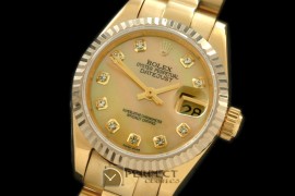 RDJLF00426 YG President MOP Green Diamond Swiss Eta 2671-2