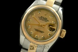 RDJLT00326 SS/YG Oyster MOP Gold Diamond Swiss Eta 2671-2
