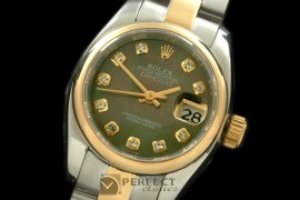RDJLT00325 SS/YG Oyster MOP Green Diamond Swiss Eta 2671-2