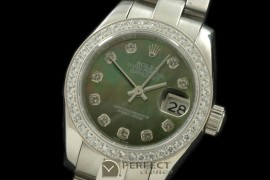RDJLS00325D SS Oyster MOP Green Diamond Swiss Eta 2671-2