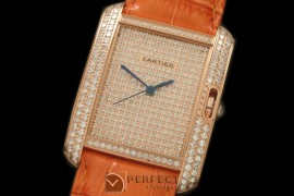 CARTA10012D Tank Anglaise Midsize RG/LE Diam Jap Quartz