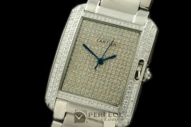 CARTA10011S Tank Anglaise Midsize SS/SS Diam Jap Quartz