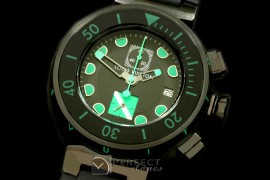 LVD02053 Tambour MenXL Diving Chrono PVD/RU Black/Green Jap OS Q