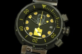 LVD02054 Tambour MenXL Diving Chrono PVD/RU Black/Yellow Jap OS