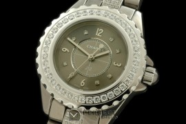 CHA-CM-2004D J12 Chromatic Ladies TI/CER Grey Jap Quartz/Boxset