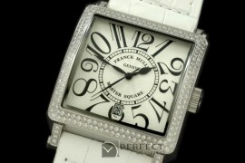 FMMSQ01001D Men Master Square SS/LE Wht/Diam Jap Quartz