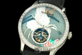 JL00062A Porcelian Crane Tourbillon SS/LE Green Flying Tourbillo