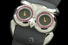 CPOWL10002A Owl Watch Ladies SS/ST Grey Swiss Qtz