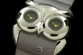 CPOWL10002 Owl Watch Ladies SS/ST Grey Swiss Qtz