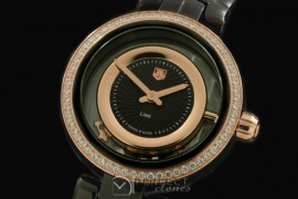 TGLL00226D 2012 Link Ladies PVD/RG/Diam Black S-Qtz