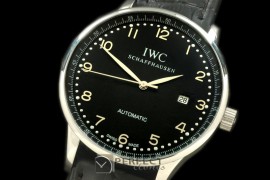 IWPAT10004 Portugese Automatic SS/LE Black Num Asia 2813