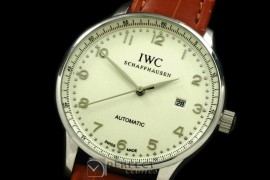 IWPAT10001 Portugese Automatic SS/LE White/Steel Num Asia 2813