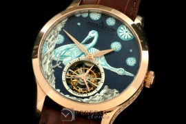 JL00063 Porcelian Crane Tourbillon RG/LE Grey Flying Tourbillon