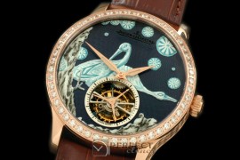 JL00064 Porcelian Crane Tourbillon R/LE Grey Flying Tourbillon