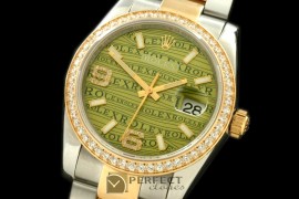 RDJMT00113D SS/YG TT Khaki Asian 2813 - Real Diamonds