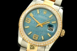 RDJMT00012AD SS/YG TT Blue Asian Eta 2836/3135-Real Diamond