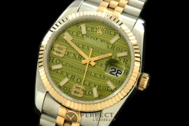 RDJMT00053 SS/YG TT Khaki Swiss Eta 2836/3135-Real Diamonds