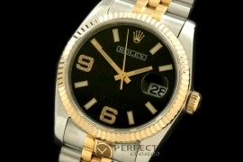 RDJMT00055 SS/YG TT Black Swiss Eta 2836/3135-Real Diamonds