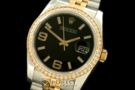 RDJMT00055AD SS/YG TT Black Asian Eta 2836/3135-Real Diamond