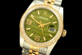 RDJMT00153D SS/YG TT Khaki Asian 2813 - Real Diamonds