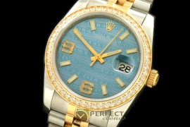 RDJMT00052AD SS/YG TT Blue Asian Eta 2836/3135-Real Diamond