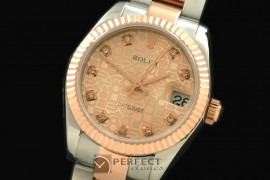 RDJmRT10019B SS/RG Oyster R-Gold Diam Swiss 2688/2355