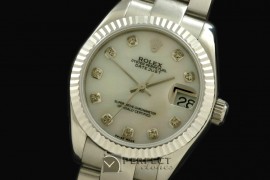 RDJmS10006B SS Oyster M-Wht Diam Swiss 2688/2355