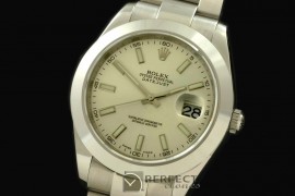 R41DJS00051 SS Oyster Silver White Sticks Asian Eta 2836-2 25J