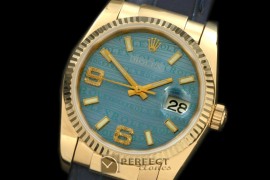 RDJMF00012 YG/LE Blue Swiss Eta 2836/3135-Real Diamonds