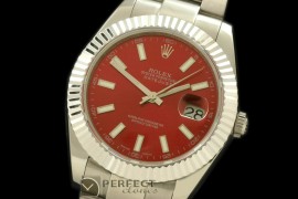 R41DJS00105 SS Oyster Fluted Burgundy Asian Eta 2836-2 25J