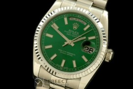 RLDDS60104 DayDate Fluted Green SS/SS Asian 2813