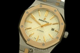AP15400-111 Royal Oak 1540SS/YG White Swiss 2824