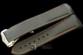 OMRU00102 Rubber Strap For 45mm Ceramic Planet Ocean - Black/O