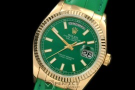 RLDDF60004L DayDate Fluted Green YG/LE Asian 2836