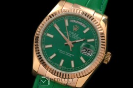 RLDDR60004L DayDate Fluted Green RG/LE Asian 2836