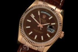 RLDDR60003L DayDate Fluted Brown RG/LE Asian 2836