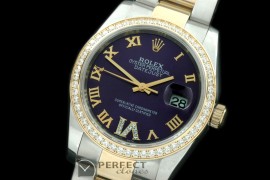 RDJMT00501D1 SS/YG Oyster Purple Roman/Diam 2836