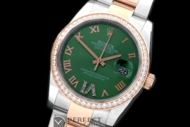 RDJMTR00502D1 SS/RG Oyster Green Roman/Diam 2836