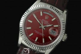 RLDDS60105L DayDate Fluted Burgundy SS/LE Asian 2813