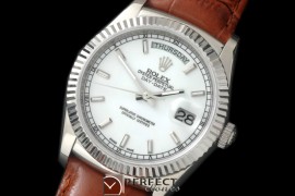 RLDDS60001L DayDate Fluted White SS/LE Asian Eta 2836